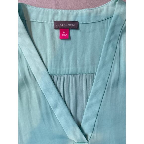 Women’s Vince Camuto Mint Green Sleeveless V-Neck Blouse Sz M - Picture 2 of 3